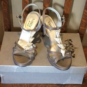 Vaneli Silver Sparkly Sandals, Size 7, NIB!